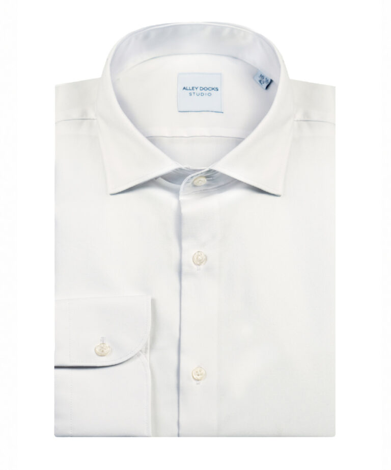 CAMICIA MISTO COTONE TINTA UNITA BIANCA