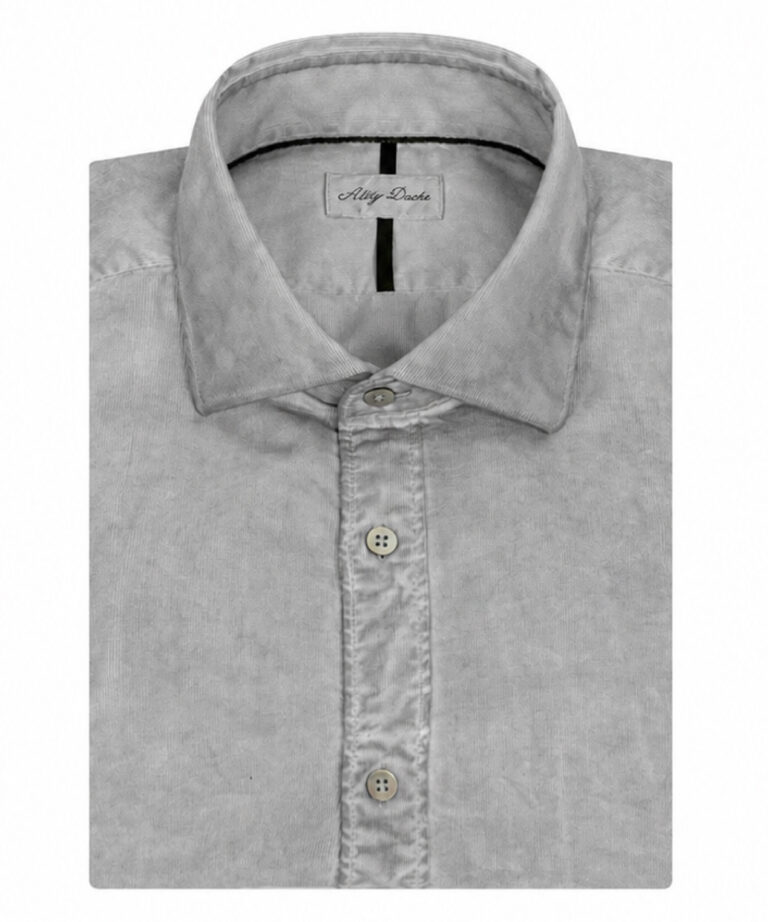 CAMICIA IN VELLUTO TINTO A FREDDO LIGHT GREY