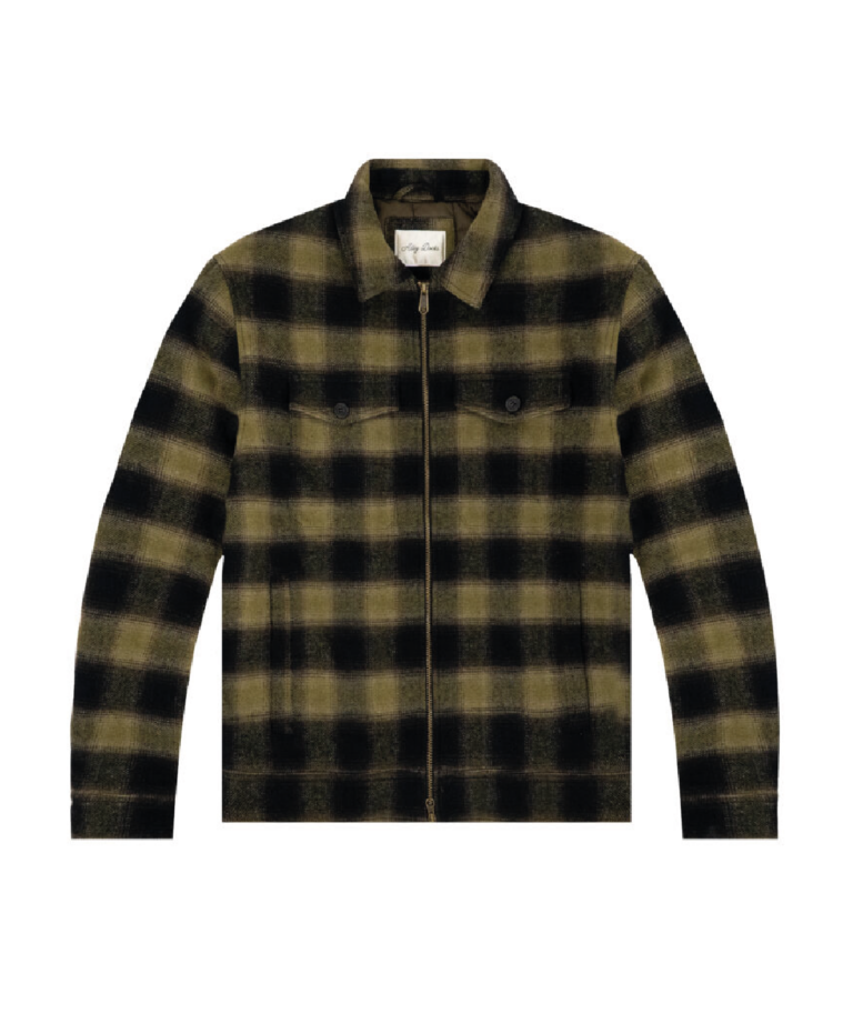 GIUBBINO IN FLANELLA MISTO LANA A QUADRI GREEN BLACK