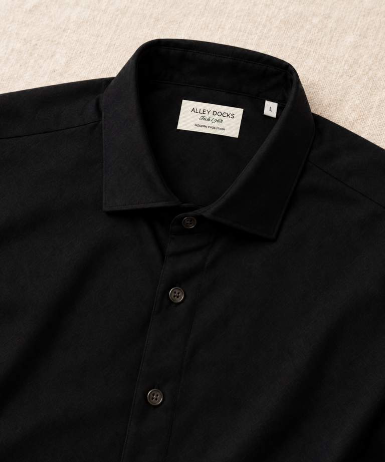 Alternative view of CAMICIA IN TESSUTO TECNICO IN TINTA UNITA BLACK