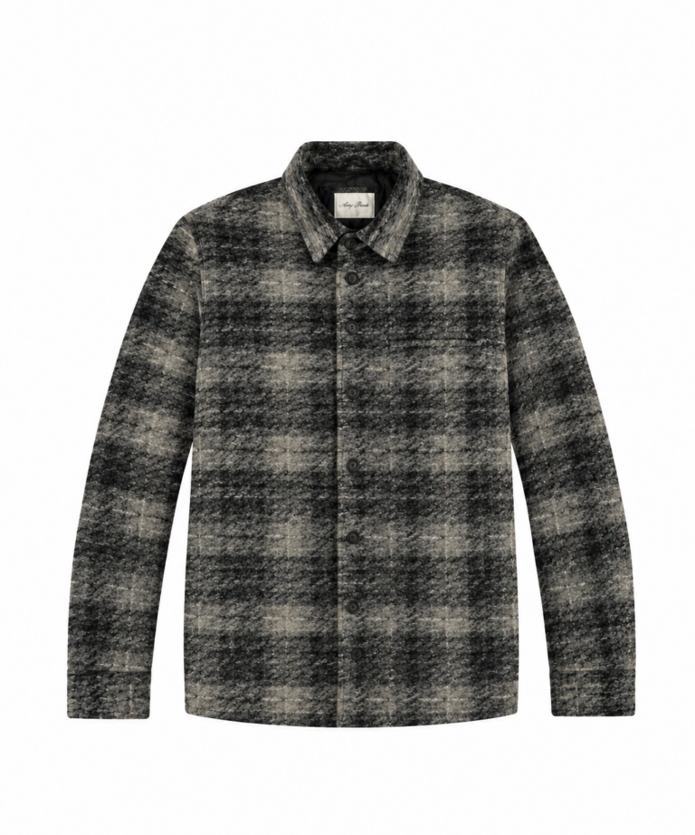 GIUBBINO IN FLANELLA MISTO LANA A FANTASIA TARTAN CHECK GREY