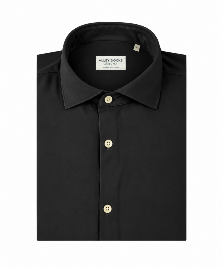 CAMICIA IN TESSUTO TECNICO IN TINTA UNITA BLACK