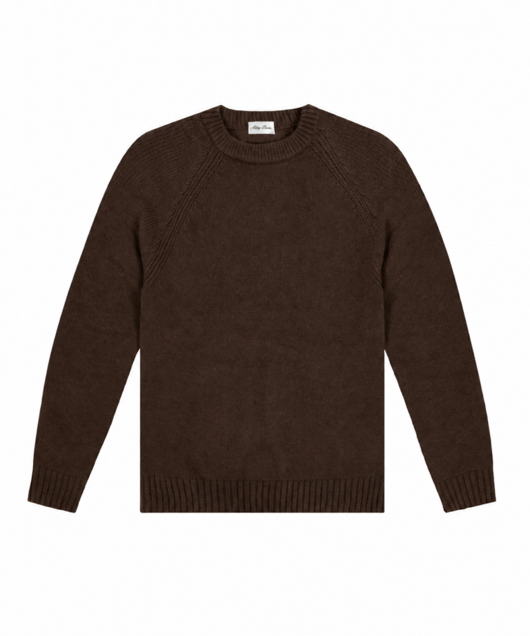 MAGLIONE GIROCOLLO ESPRESSO BROWN MISTO LANA