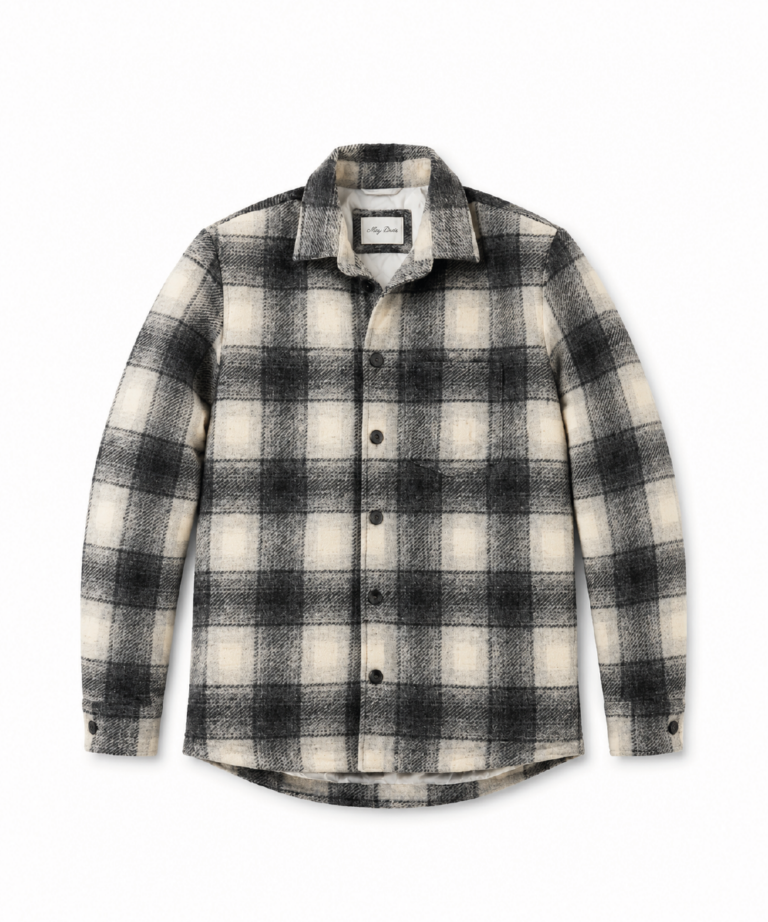 GIUBBINO IN FLANELLA MISTO LANA A FANTASIA TARTAN CHECK GREY
