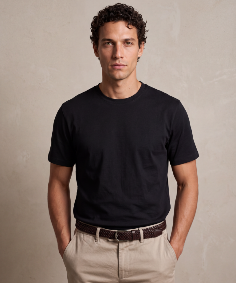 Alternative view of T-SHIRT BLACK IN COTONE FINE JERSEY
