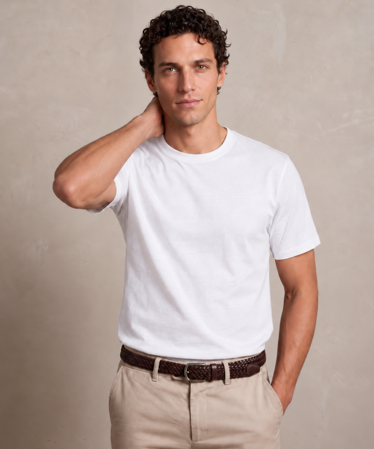 Alternative view of T-SHIRT WHITE IN COTONE FINE JERSEY