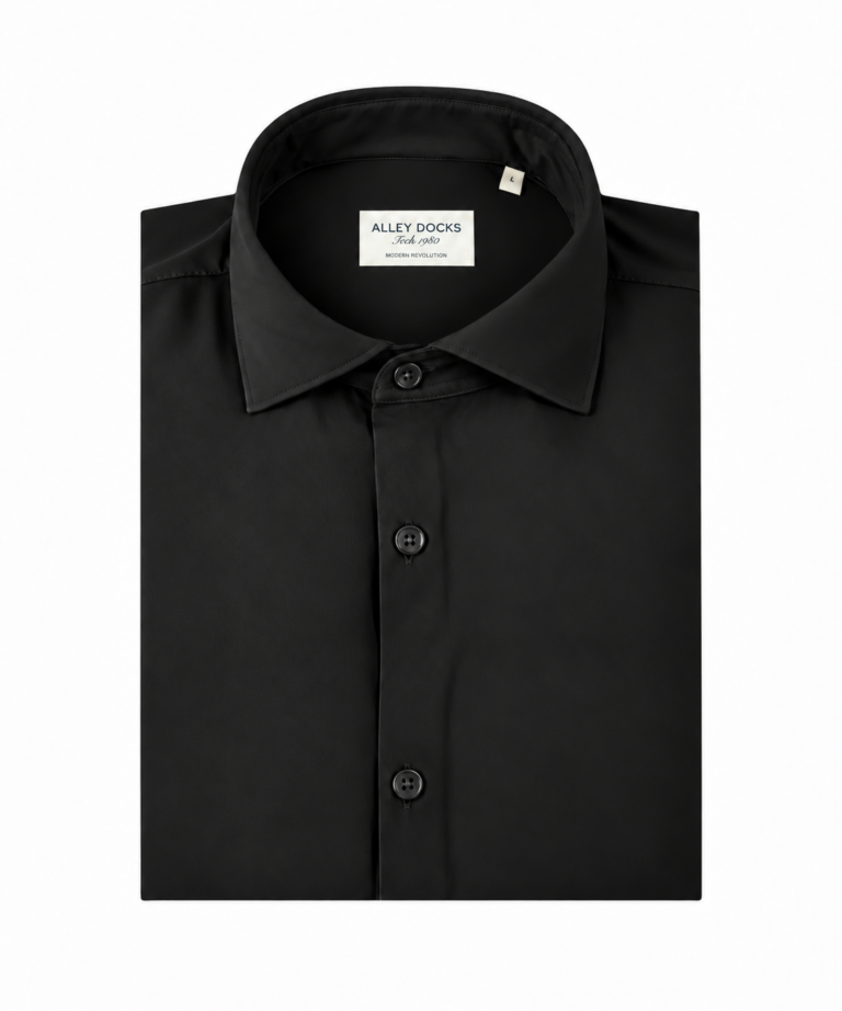 CAMICIA IN TESSUTO TECNICO IN TINTA UNITA BLACK