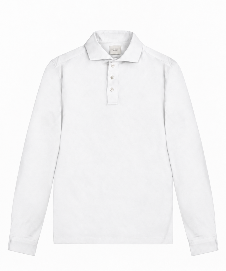 POLO A MANICHE LUNGHE IN COTONE WHITE