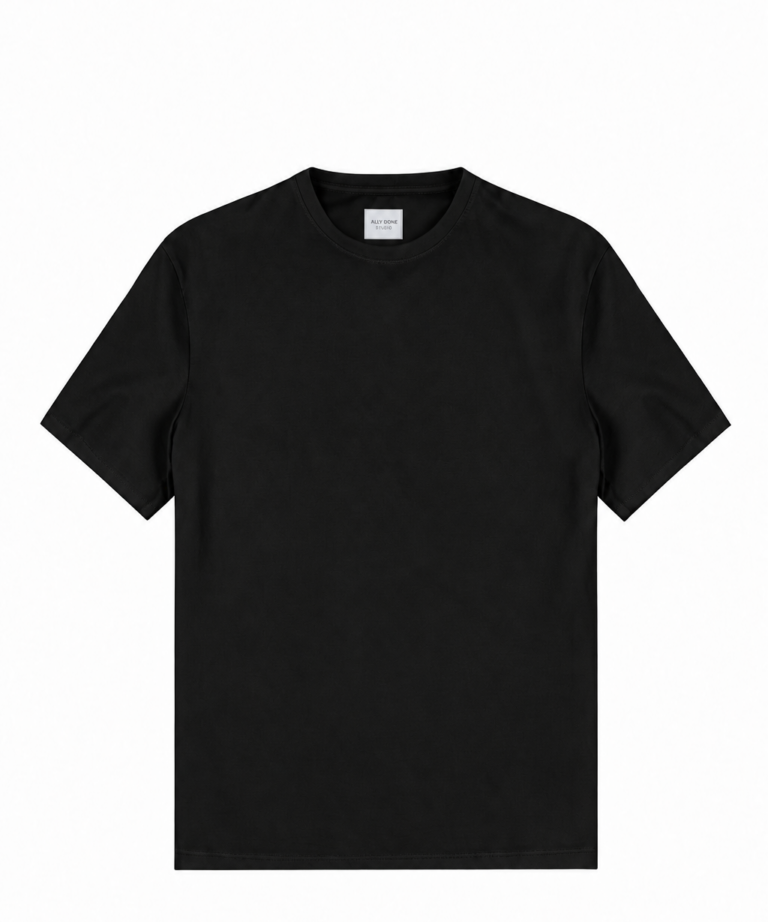 T-SHIRT BLACK IN COTONE FINE JERSEY